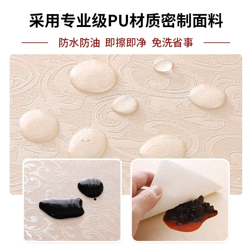 Waterproof Oil Resistant Heat-resistant Tablecloth No Wash Durable Thickened PU Table Cloth Home Desktop Decoration Table Cover