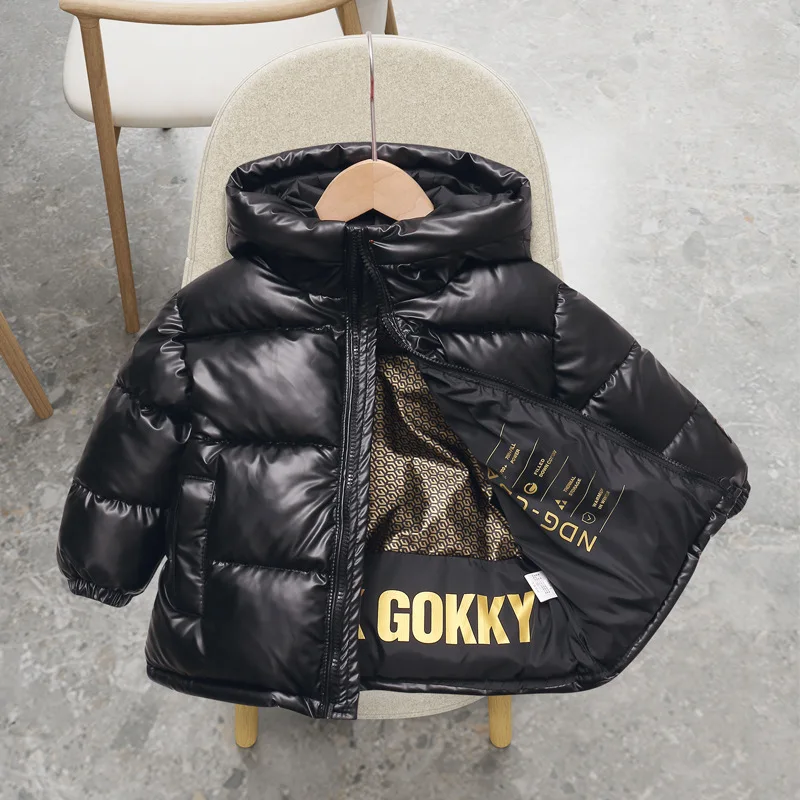 

2024 new black gold children's children's down padded clothing children's thick bread clothing warm cotton coat tide