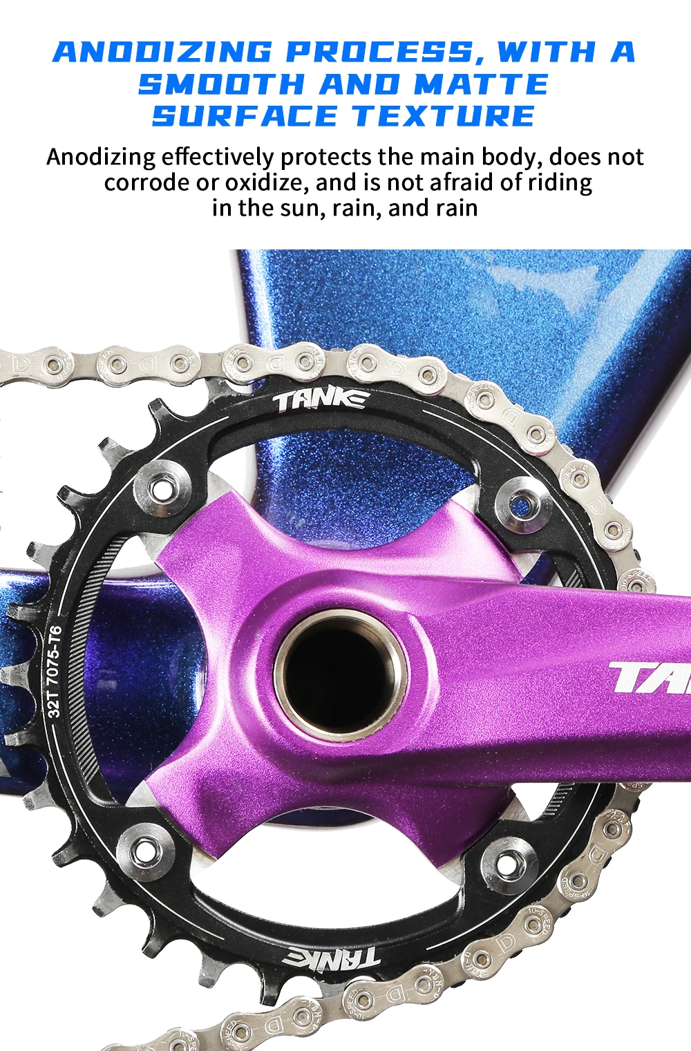 Corona Tonda Stretta Larga Per MTB, 32/34/36/38 Denti, 104BCD, 4 Bracci, Nera