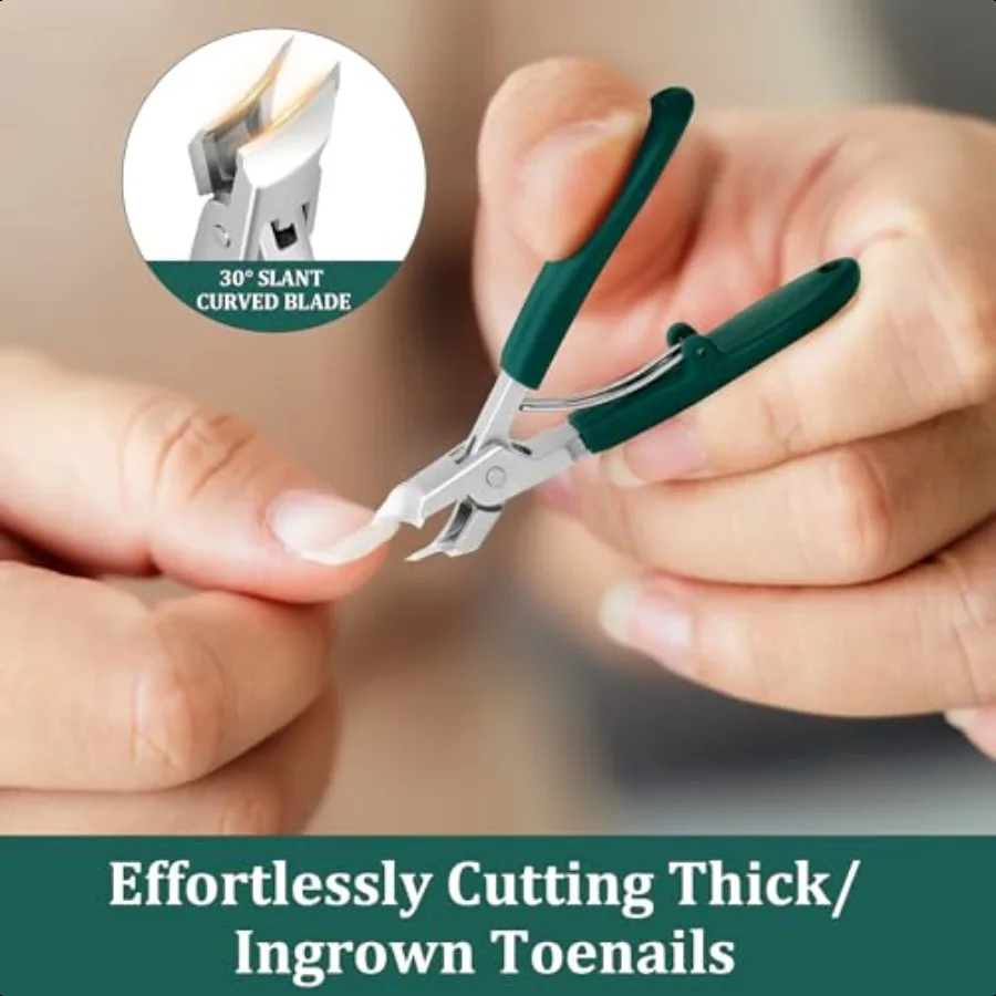 Tagliaunghie smussate con becco d'aquila Aggiornamento in acciaio inossidabile Ampia apertura della mascella Tagliaunghie antispruzzo Set di 3 pezzi Manico lungo angolato