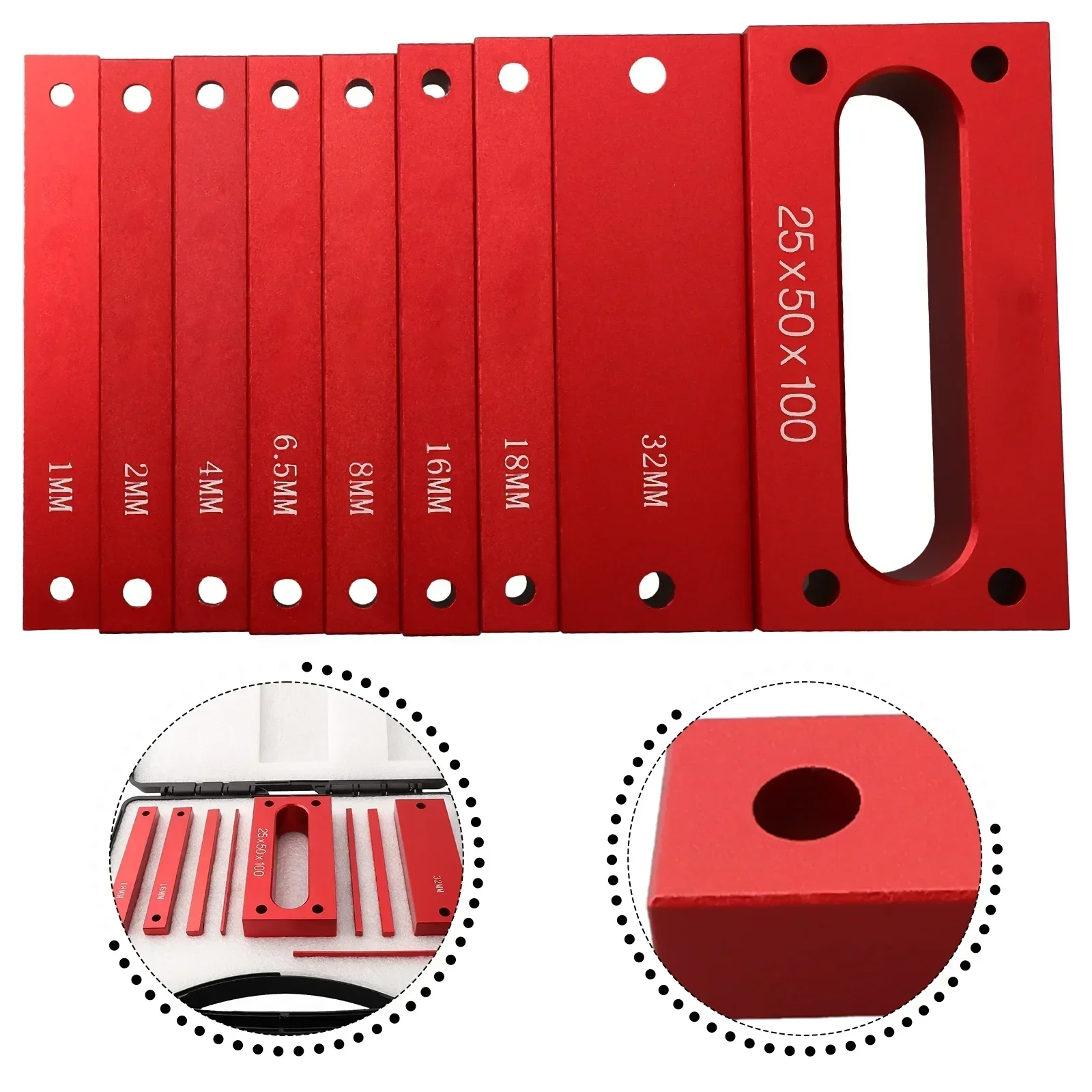 

Gauges 9PCS Metric Setup Blocks Height Gauge Aluminum Setup Bars For Router Table Saw Measuring Tapes Rulers Layout Hand Tools