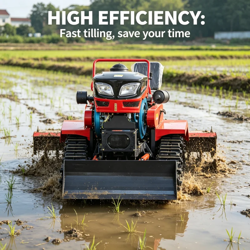 

Diesel 25HP 35HP Crawler Rotary Tiller For Small Farm Garden Multi Function Cultivator Plowing Machine Factory Direct Supplier