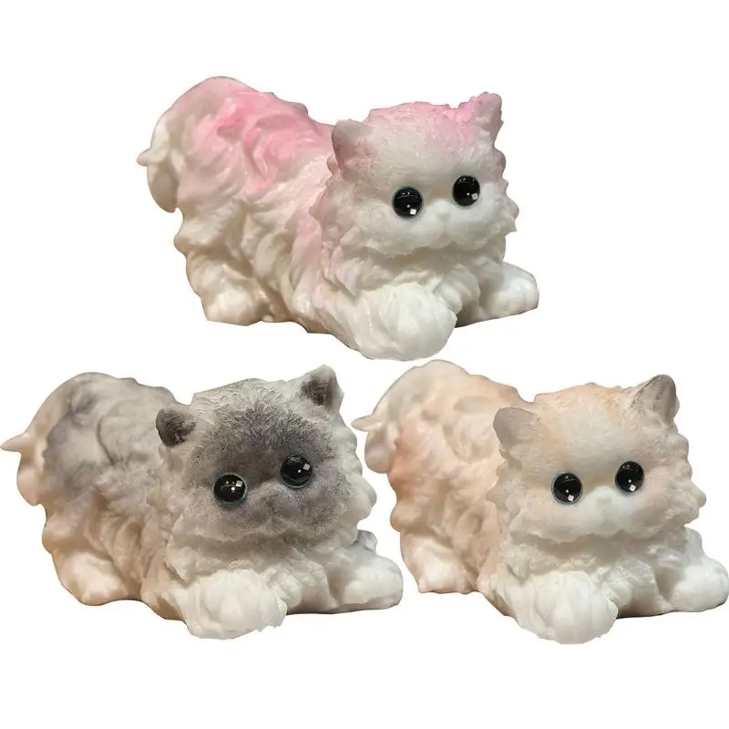 Fidget Toy Squeeze Cat Persian Cat Animal Fidget Squeeze Toy Collectible Kitten Figurines Adults And Children Novelty Sensory To