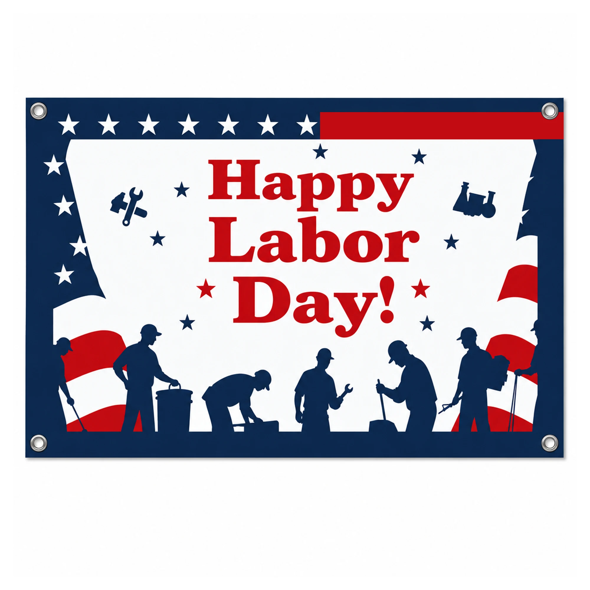 Happy Labor Day Wall Haning Tapestey with 4 Grommets