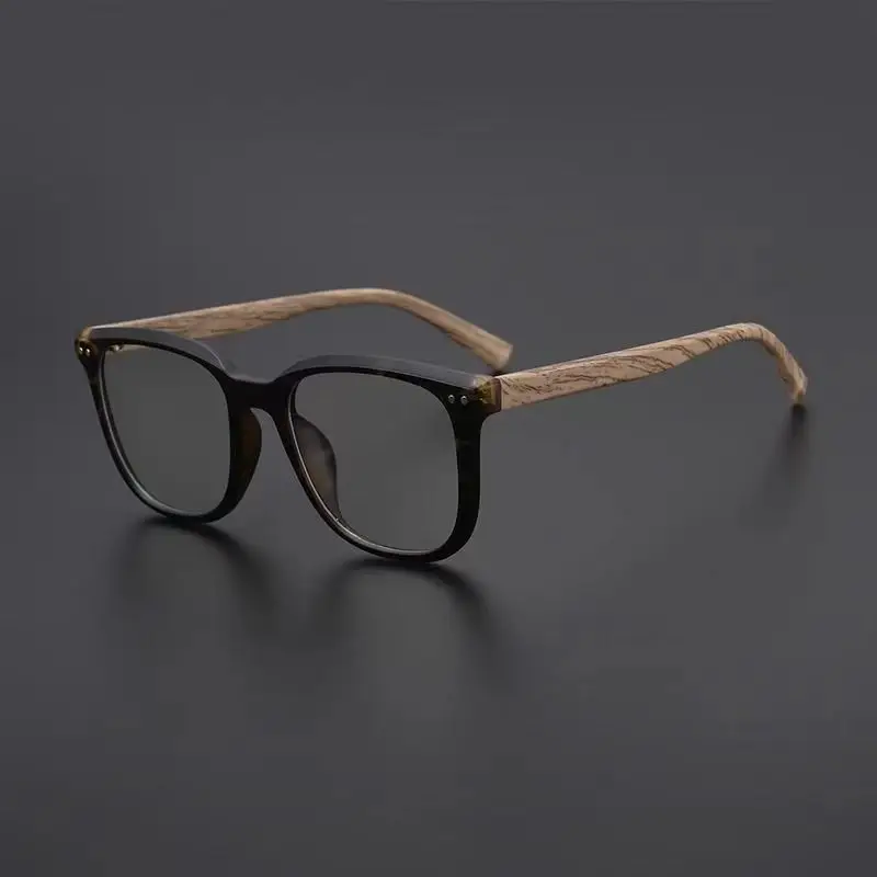 

Japanese retro matte glasses thick square frame champagne brown literary large frame men's tide discoloration