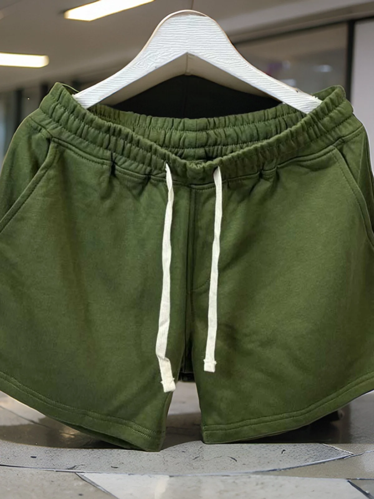 

Men's Summer Knitted Cotton Casual Sports orts Fitn Breathable Loose Fit Straight Leg Pants Elastic Waisand