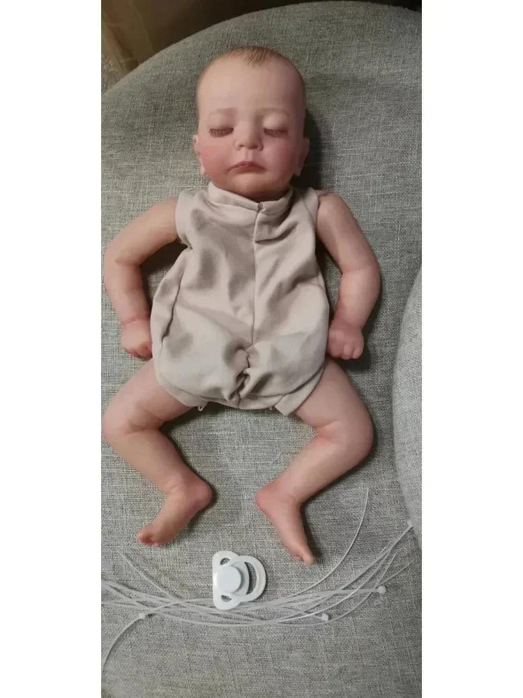 19inch Kai Already Painted Newborn Baby Reborn Doll Kit Baby Lifelike Soft Touch Already Painted   Unfinished Doll Parts