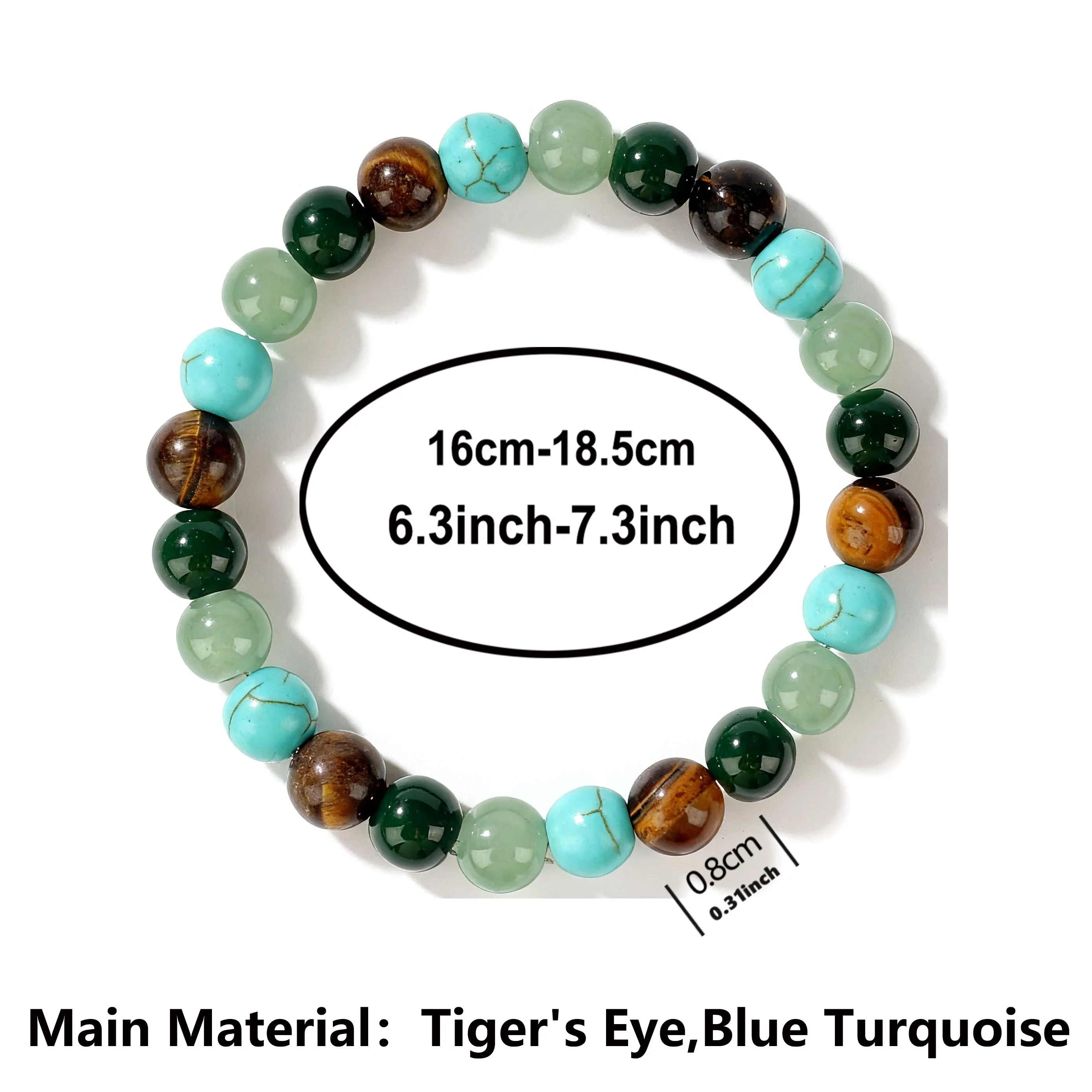 Spring Boho Summer Accessories Blue Turquoise Nature Stone Bracelets for Gifts Energy Charm Peri & Menopause Bracelet 2.2
