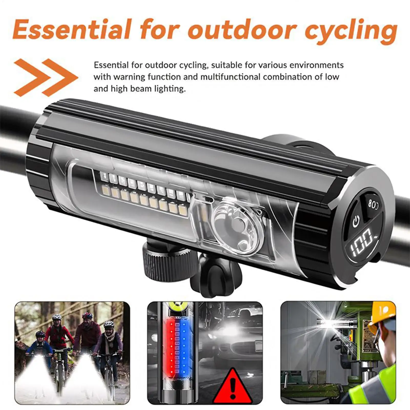 Bike Headlight Magnetic Bicycle Lamp Rechargeable Bike Light For Mountain Road Night Riding Fishing Running Hiking Camping