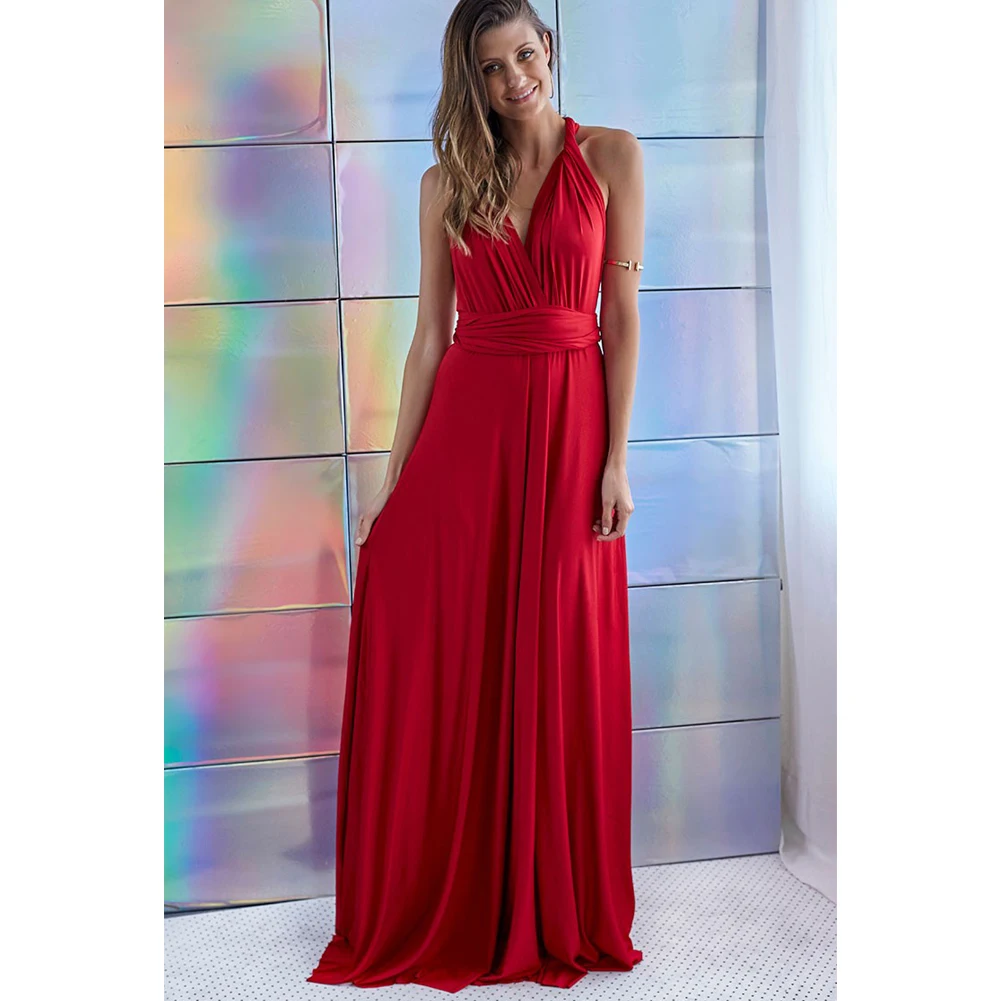 2026 Sexy Damen Multiway Wickel-Convertible Boho Maxi Clubkleid Bandage Langes Kleid Party Brautjungfern Infinity Robe Longue Damen – Detail 11