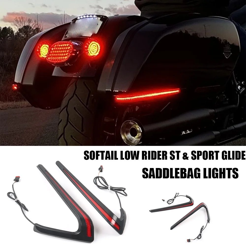 

for Harley SOFTAIL LOW RIDER ST FXLRST El Diablo FXRST SPORT GLIDE Turn/Brake Light LED Saddlebag Lights Motorcycle