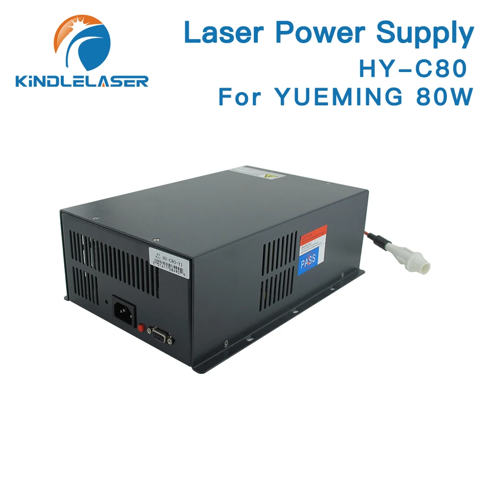 

KINDLELASER HY-C80 CO2-лазерный источник питания 80 Вт для гравировально-режущего станка YUEMING Быстрая доставка