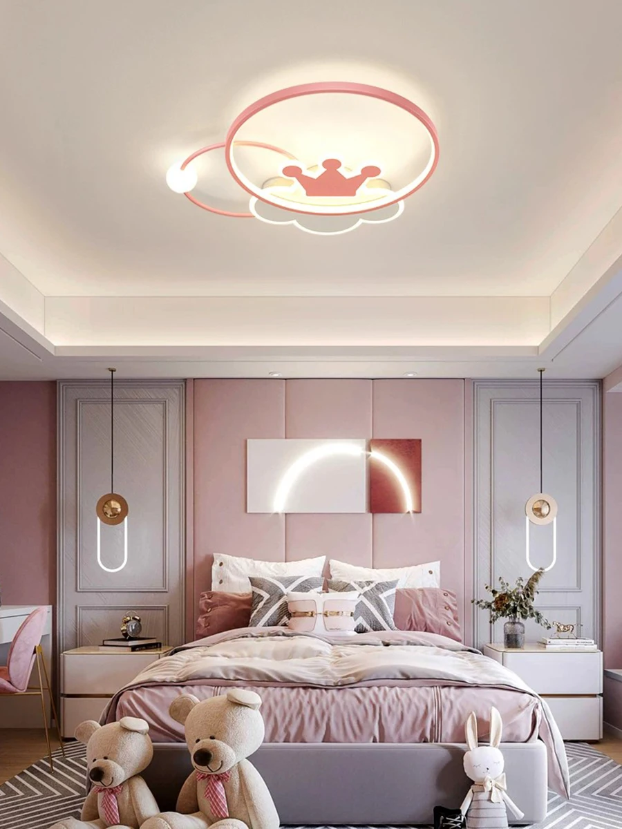 

Modern Simple Children's Room LED Light, Girls' Cartoon Ceiling Light, Creative Bedroom Light, Eye - caring Room Light,