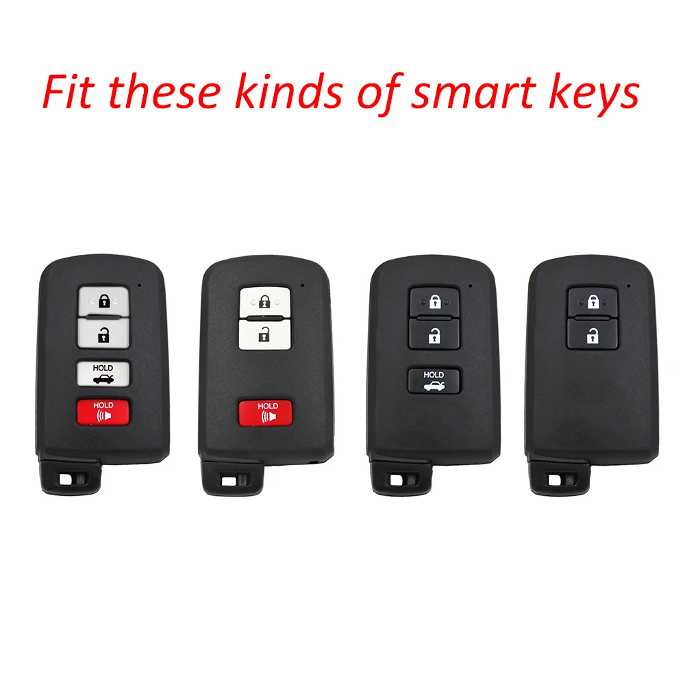 Carbon Fiber Car Key Fob Case Cover Keychain For Toyota Corolla RAV4 Highlander Camry Kluger Tacoma 4Runner Sequoia Tundra LC200
