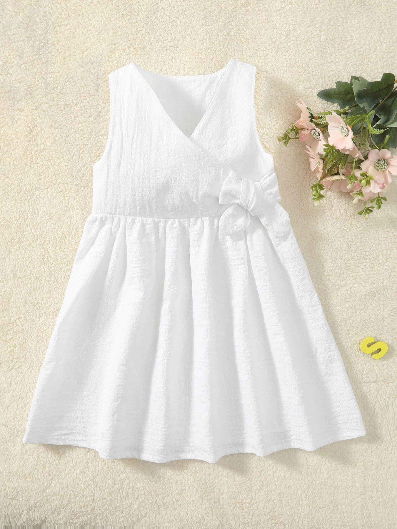 Kids Dresses For Girls Sleeveless Solid Color Dress Kid Costume Baby Girl Clothes