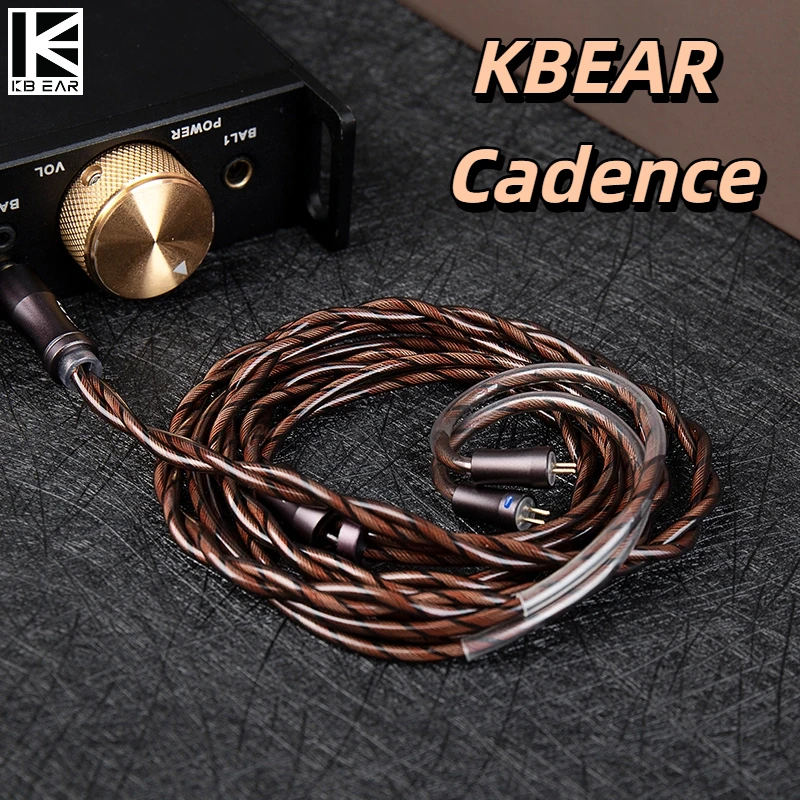 KBEAR Cadence 2 cœurs plaqué argent et cuivre pur mise à niveau des écouteurs câble remplaçable câble iem 3.5mm/4.4mm câble équilibré casque