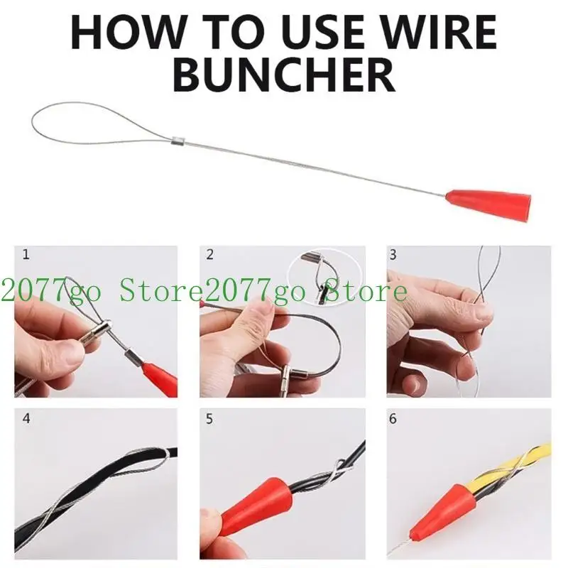 Y1UD Wire Threading Device Gadget with Tie Wrap Spring Mechanism Round Head