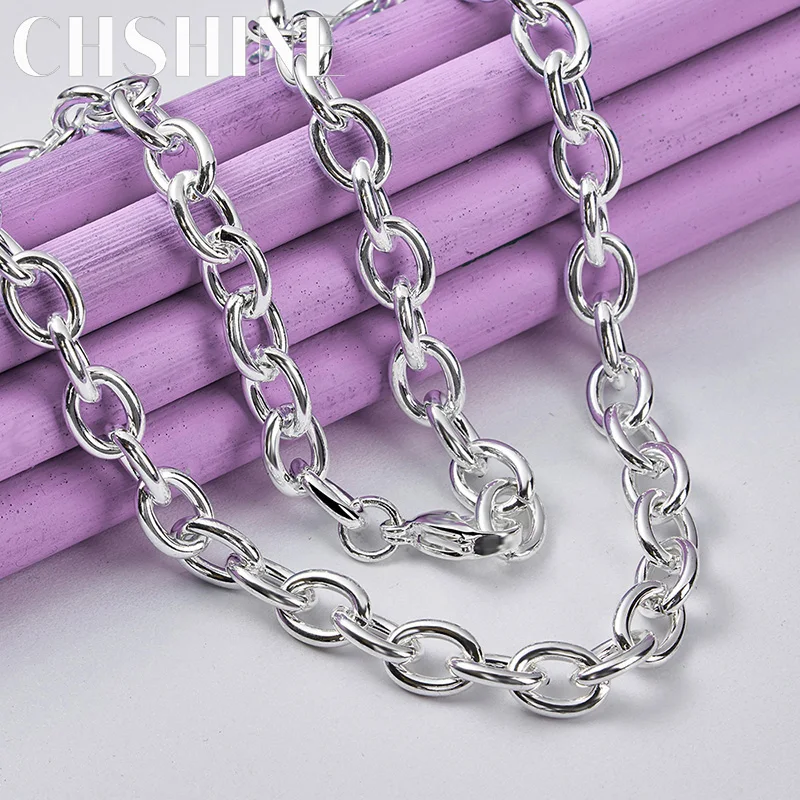 

CHSHINE 925 Sterling Silver Simple Link Chain Necklace For Women Lady Wedding Engagement Fashion Charm Jewelry