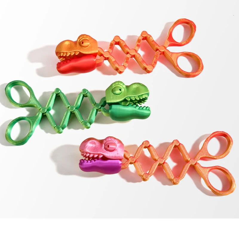 Creative 3D Printed Dinosaur Eating Fun Kids Cartoon Clip-on Pick-up Tool Gift