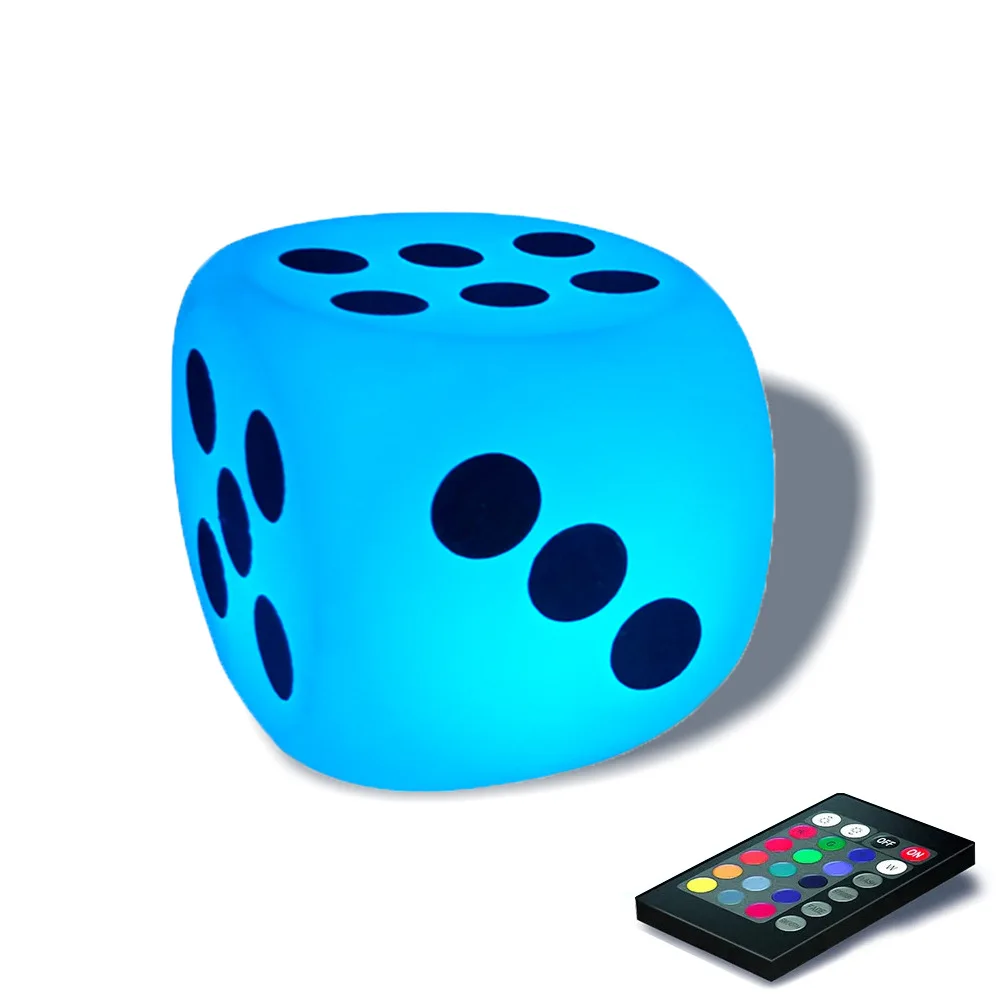 LED coloré lueur étanche dés tabouret Cube et tabouret lueur créative