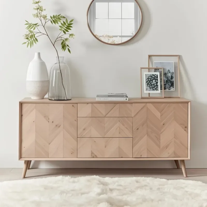 Designer-designed medieval retro-style solid wood dining side cabinets, lockers, living room display cabinets, suitable