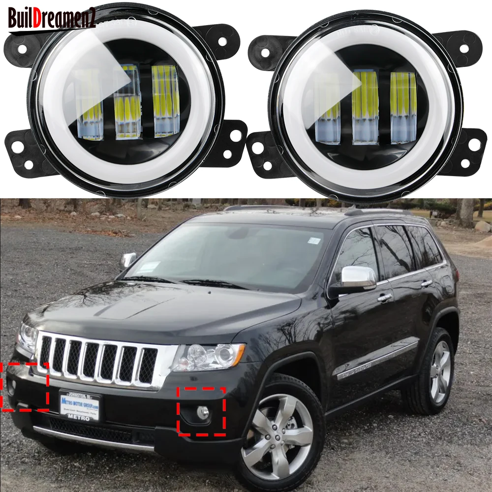 2 X 30W Car Canbus LED Fog Light + Daytime Running Lamp DRL + Turn Light For Jeep Grand Cherokee (WK2) 2011 2012 2013