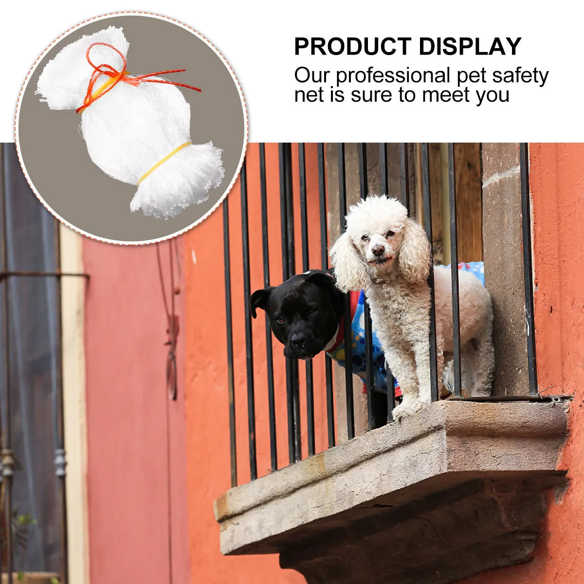 

Pet Safety Net Nylon Stairs Protective Mesh Balcony Banister Railing 4m X 3m Uv Resistant Security Mesh for Cats Dogs
