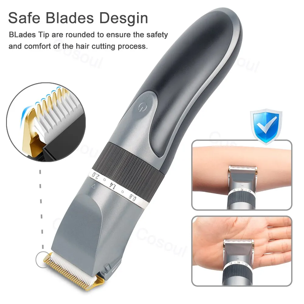 Hair Clipper Electric For Men and Kids Professional Barber Grade Beard Trimmer Low Noise Cordless Rechargeable Hair Styling image 4