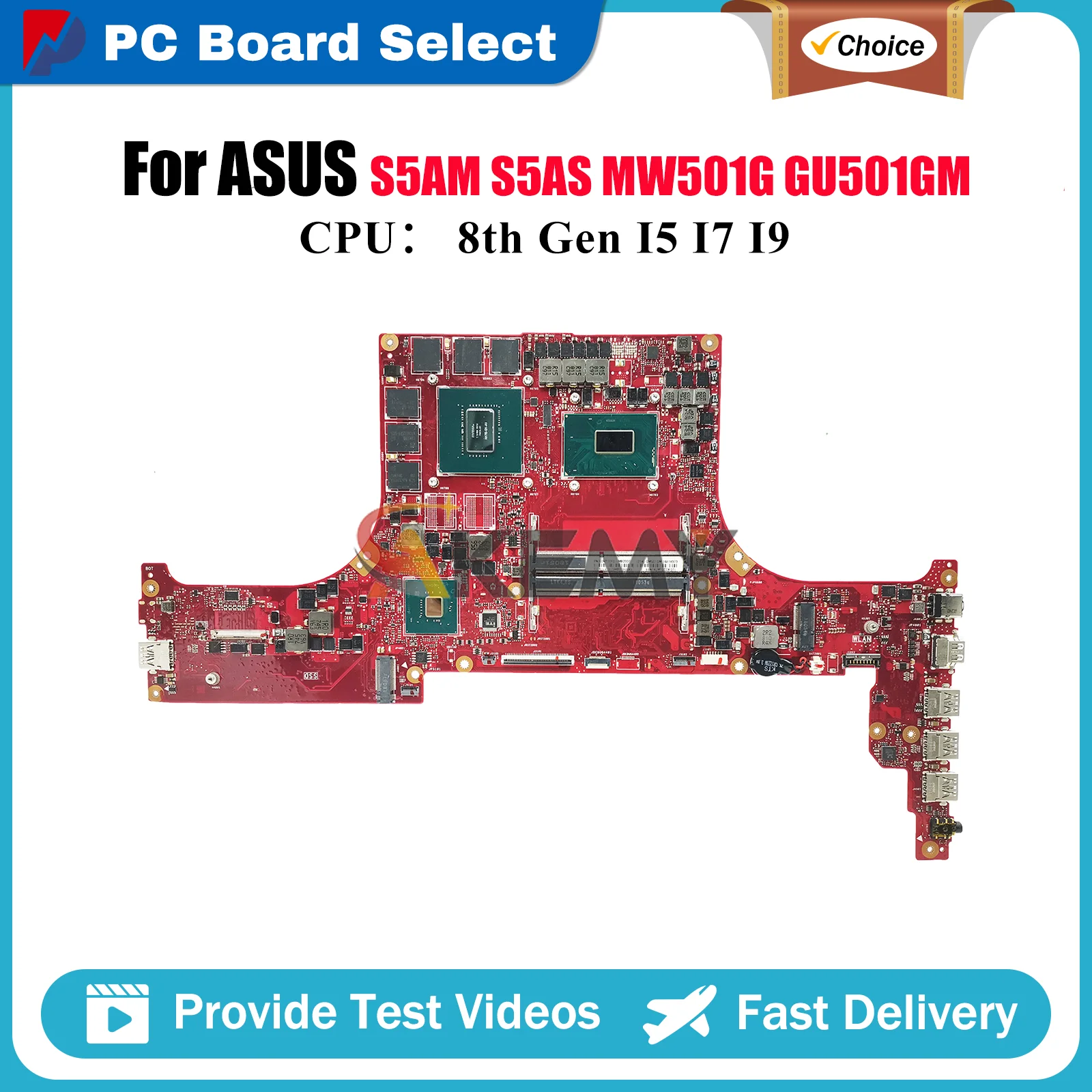 

GU501GM Laptop Motherboard For ASUS MW501G GU501GS GU501GZ GU501GM S5AM GU501GX GU501G S5AS GU501GV Mainboard With I5 I7 I9 CPU