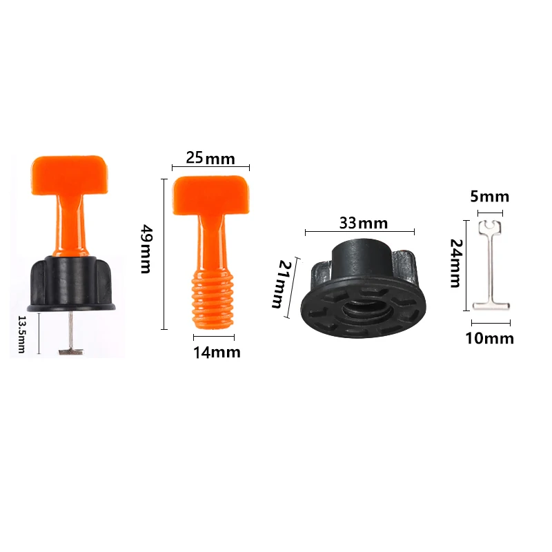 Reusable Levelers Spacers Set Tile Leveling System Clips 50pcs Wall Floor Tile Leveling System Tile Spacer 1.5mm