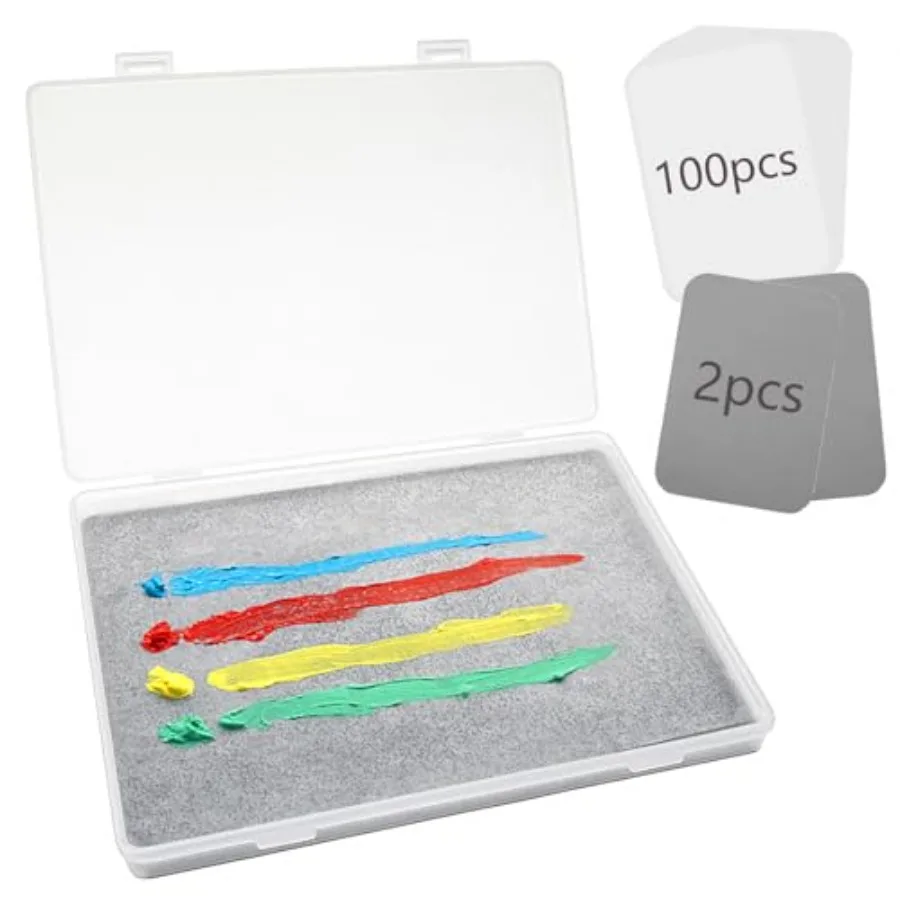 

Stay Wet Palette for Acrylic Painting, Wet Pallets for Painting Miniatures Include Wet Pallete Tray, 2 Pcs Sponges and 100 Pcs