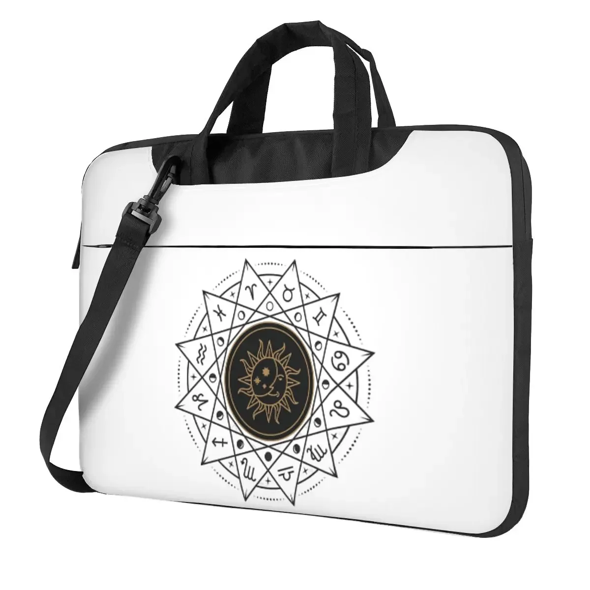 Mystical Zodiac Wheel Sun And Moon Astrology Mandala Crossbody Laptop Bag Case Computer Bag 13 14 15.6 Inch Notebook Pouch