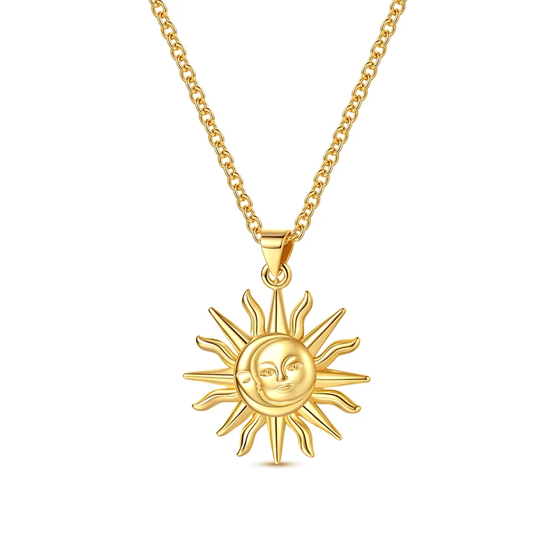 Women's 925 Sterling Silver Aurora Crystal Star Moon Key Necklace