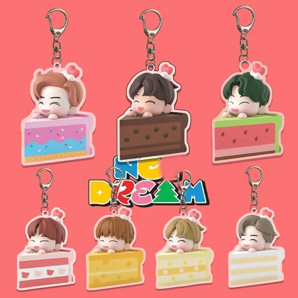 Korean Popular Cartoon Cake Male Idol Acrylic Keychain Jaemin Keyring Pendant Men Group Decoration Accessories Ornament Gift