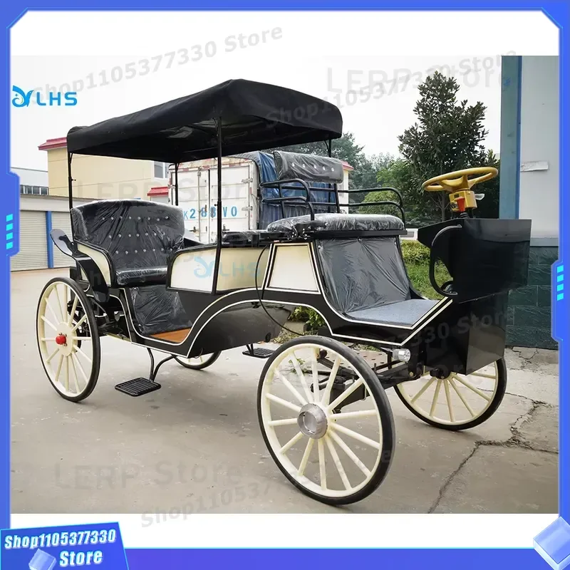 Electric Classic Convertible Soft Seat Sightseeing Carriage Royal Horseless Tourist Vehicle for Park Golf Course Leisure Ride