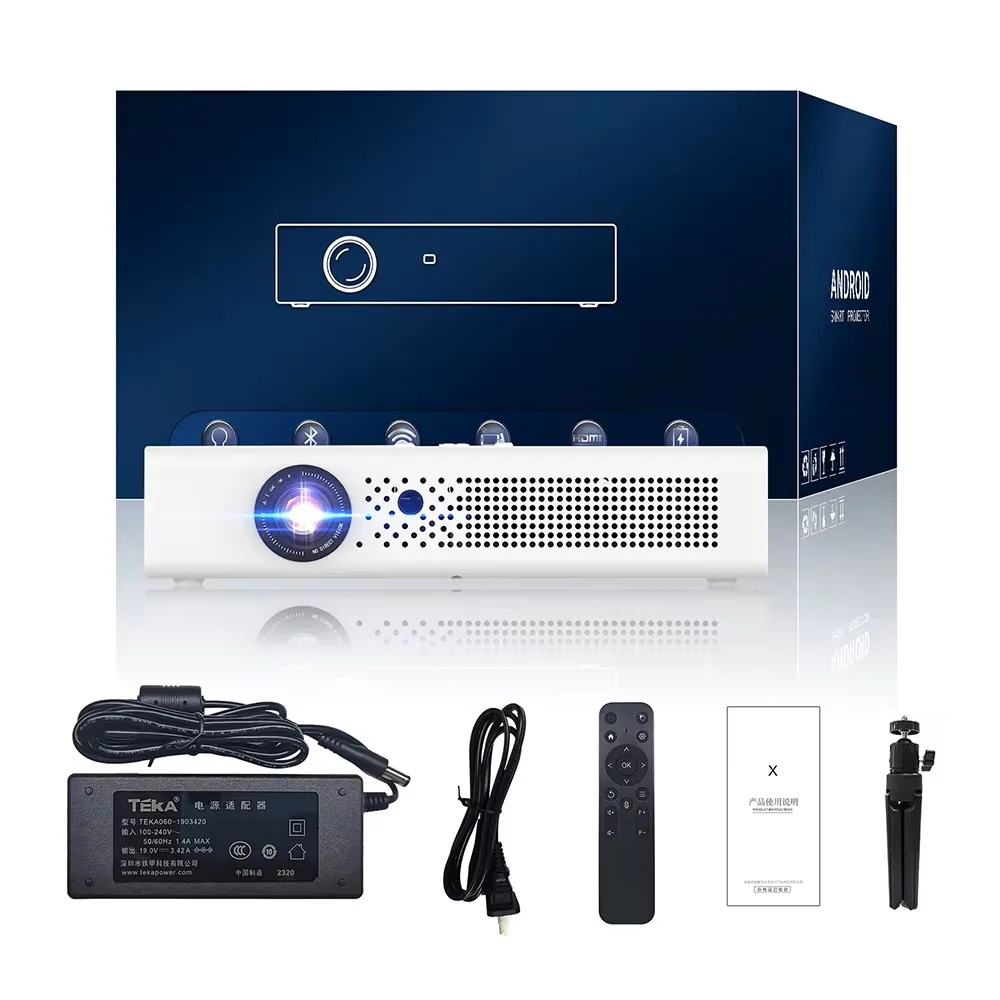 Smartldea 4K 3D overdag V6-projector hoge helderheid Android 9.0 2G + 32G Bluetooth 5G wifi full hd 1080p videogameprojectoren