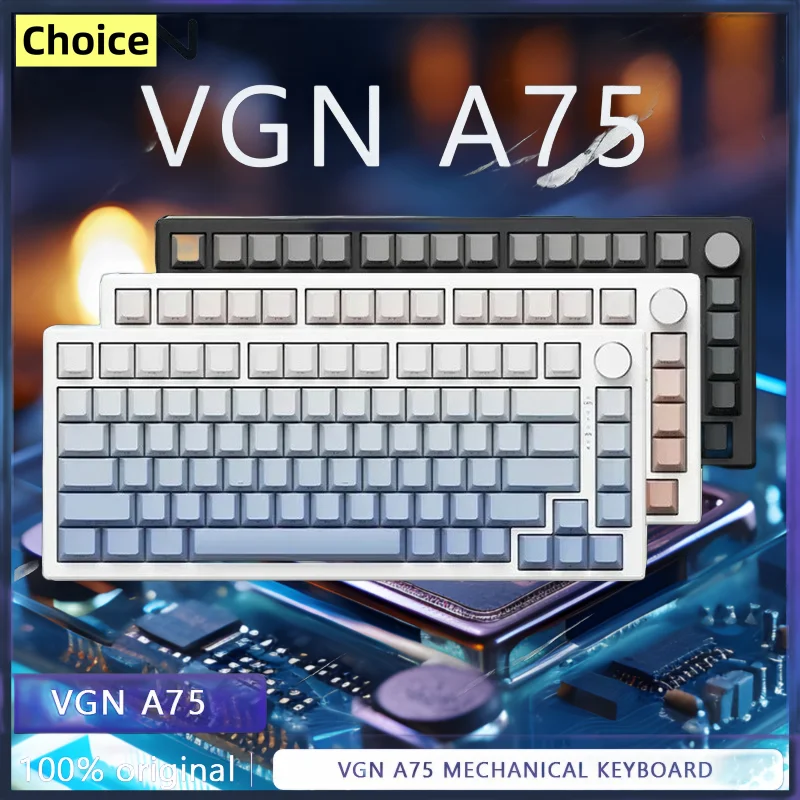 

VGN A75 Wired Single-mode Esports Magnetic Axis Keyboard Full Key Hot Plug Gasket Structure Esports Gamer,75% matching system