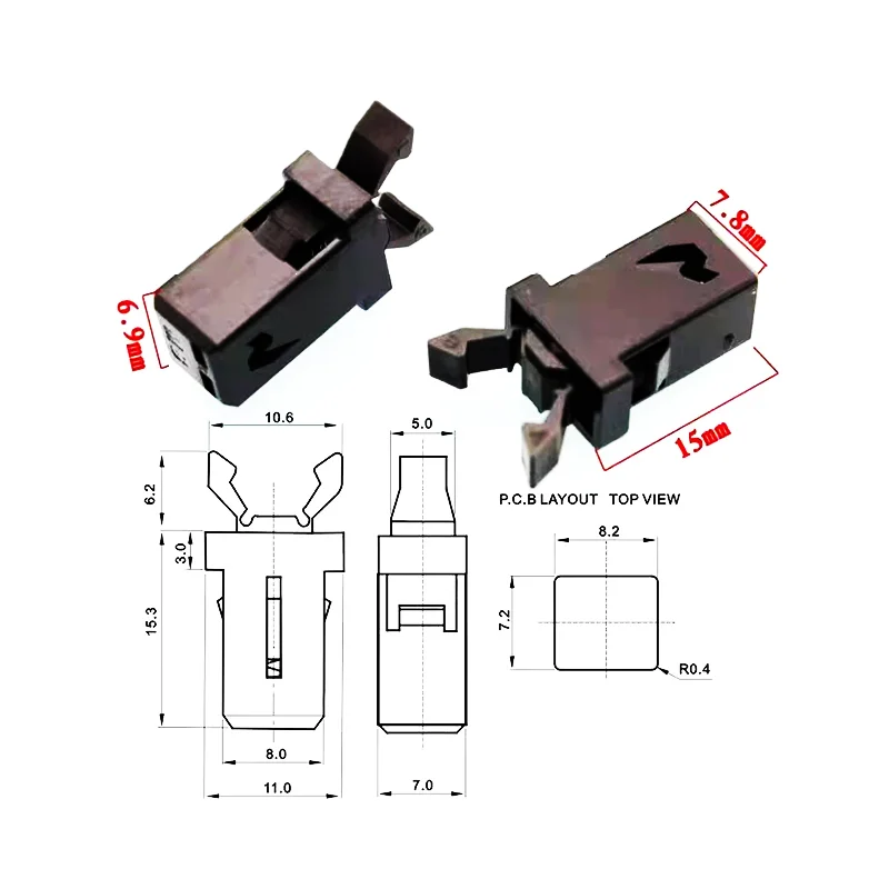 5-20pcs PR-001 Press-type trash can switch latch cover lock fastener parts snap cover durable spring MS eyeglass case button