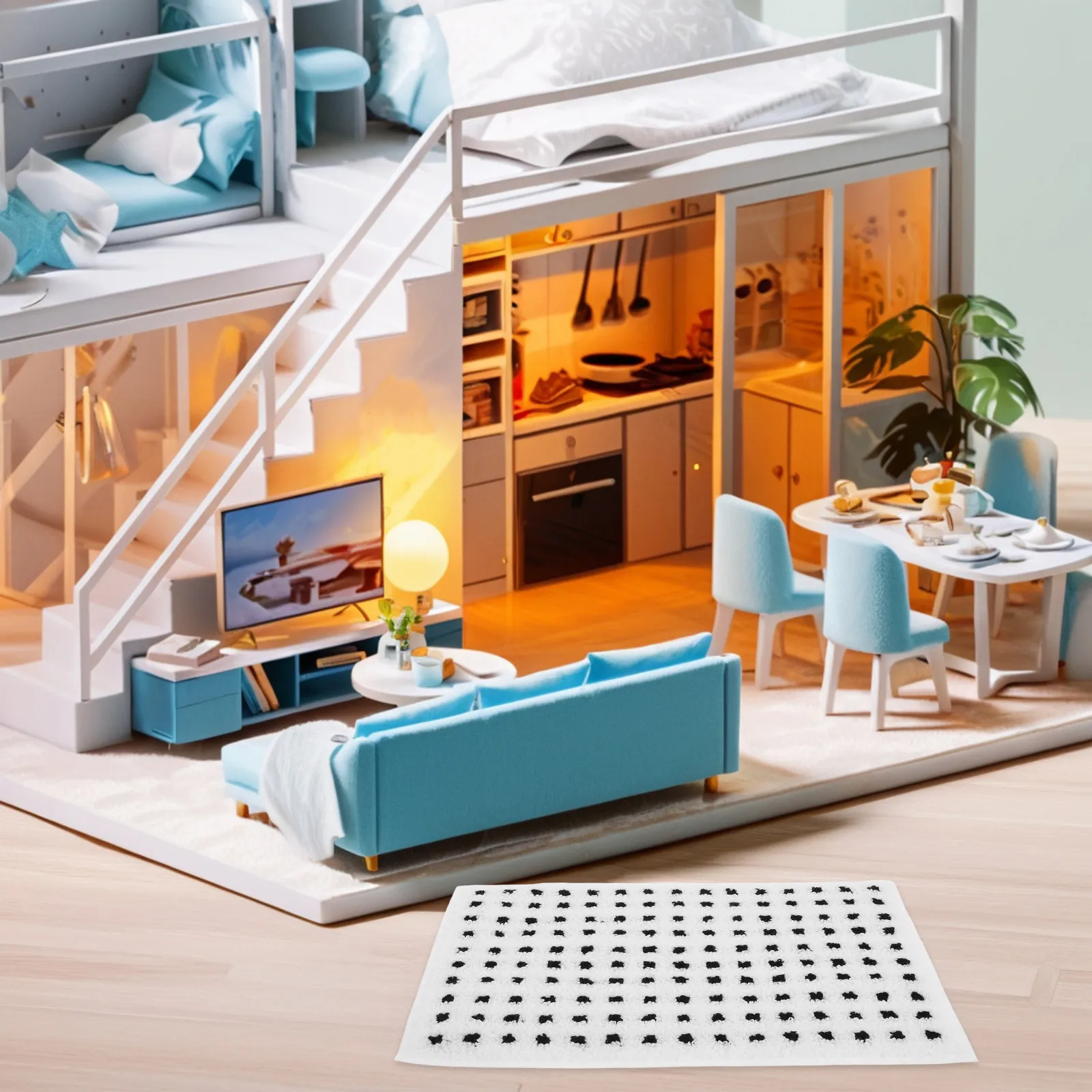 

Миниатюрный ковер для кукольного домика, реалистичные коврики в масштабе 1:12, аксессуары для гостиной, спальни, кухни, реквизит для фотосъемки, украшение