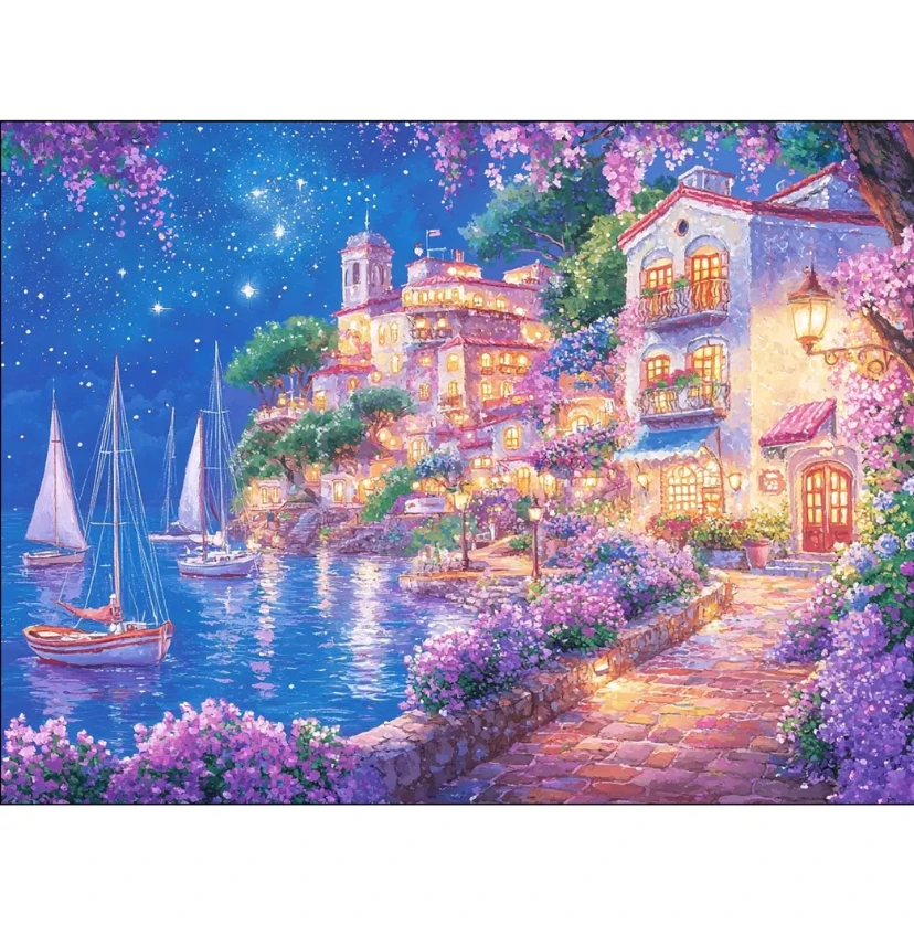 9ct 100x75cm Harbour Printed Kit Cross Stitch Embroidery DIY Needlework Set  Crafts With Needles Threads