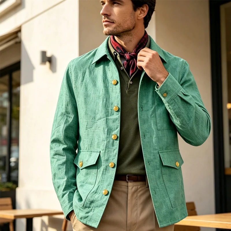 Vintage Men's Linen Jacket Lap - Formal Wear For Men Yellow 评论和价格