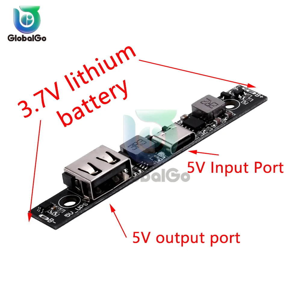 Tipo-C DC5V 18650 Batteria al Litio Step Up Booster Charger Modulo UPS Alimentazione/Convertitore con la scatola della batteria