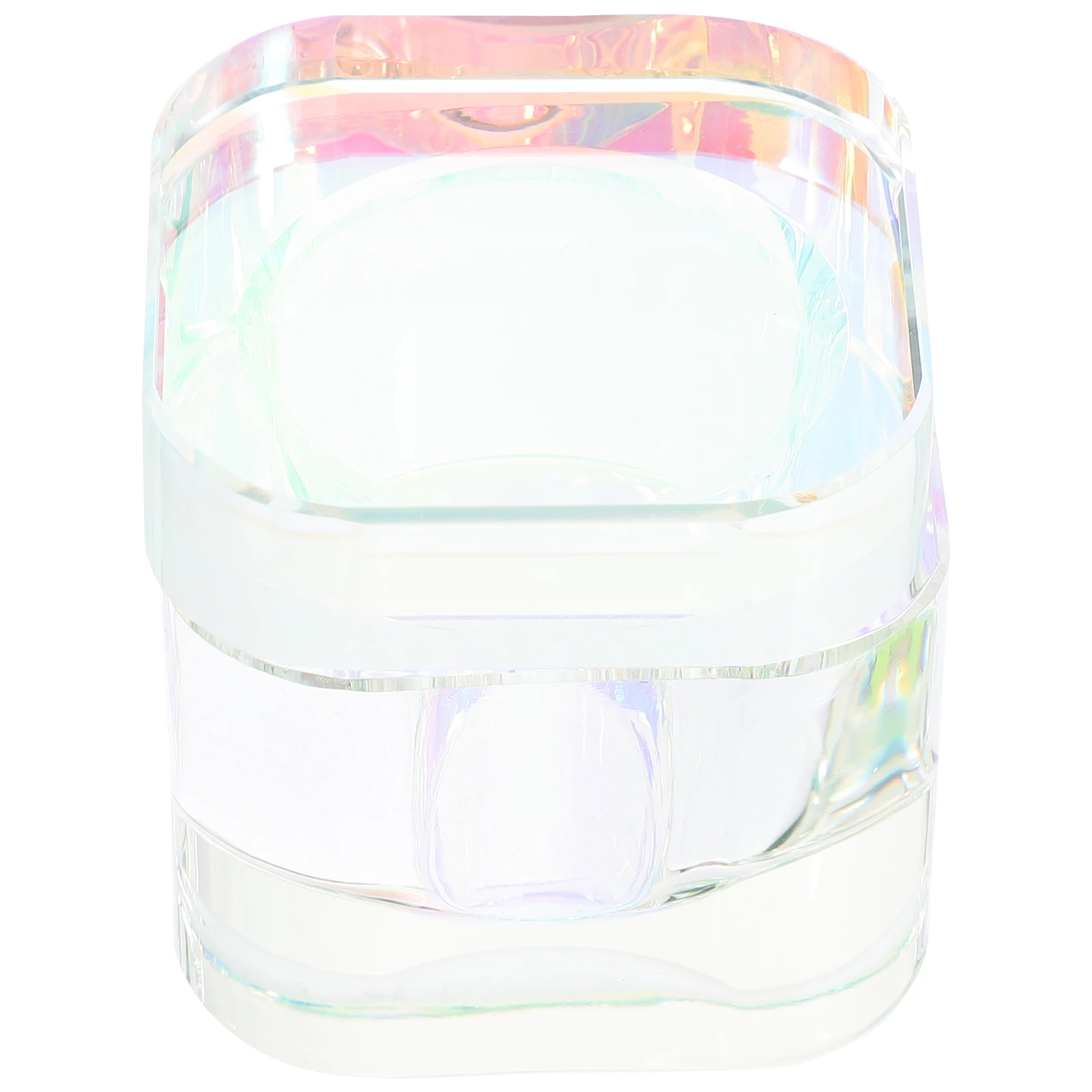 

Анти-столкновительная хрустальная стеклянная чаша для акриловых ногтей, крышка Dappen, небольшой легкий портативный инструмент для смешивания блестящей пудры, домашний салон