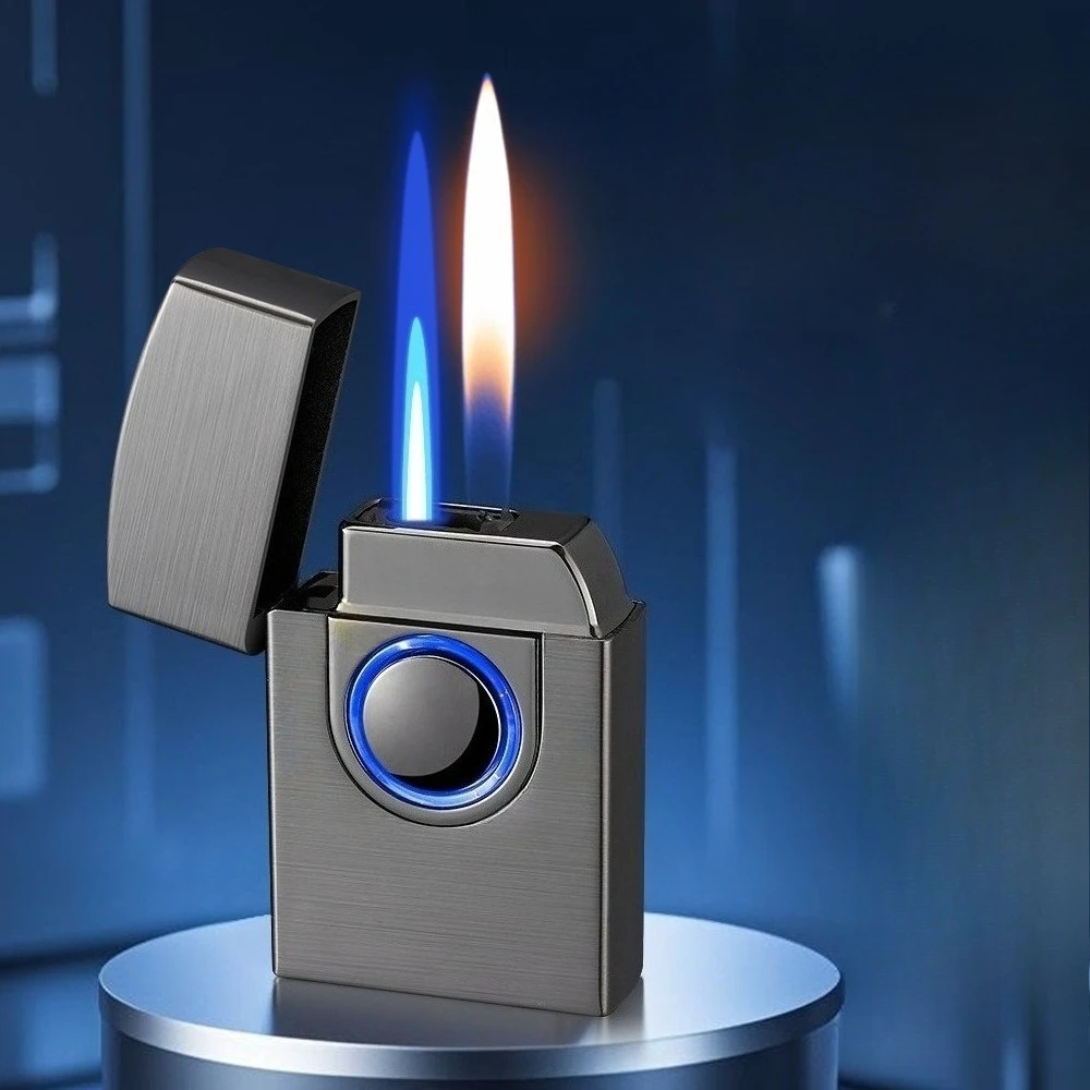 Creative and Personalized New Gas-electric Dual-use Arc Fingerprint Sensor Lighter, Windproof Direct Access To Cigarette Lighter