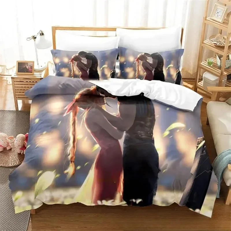 3D Print Game Crisis Core Final Fantasy VII Comfortable Duvet Quilt Cover Pillowcase Bedding Set Children Bedroom Home Textile