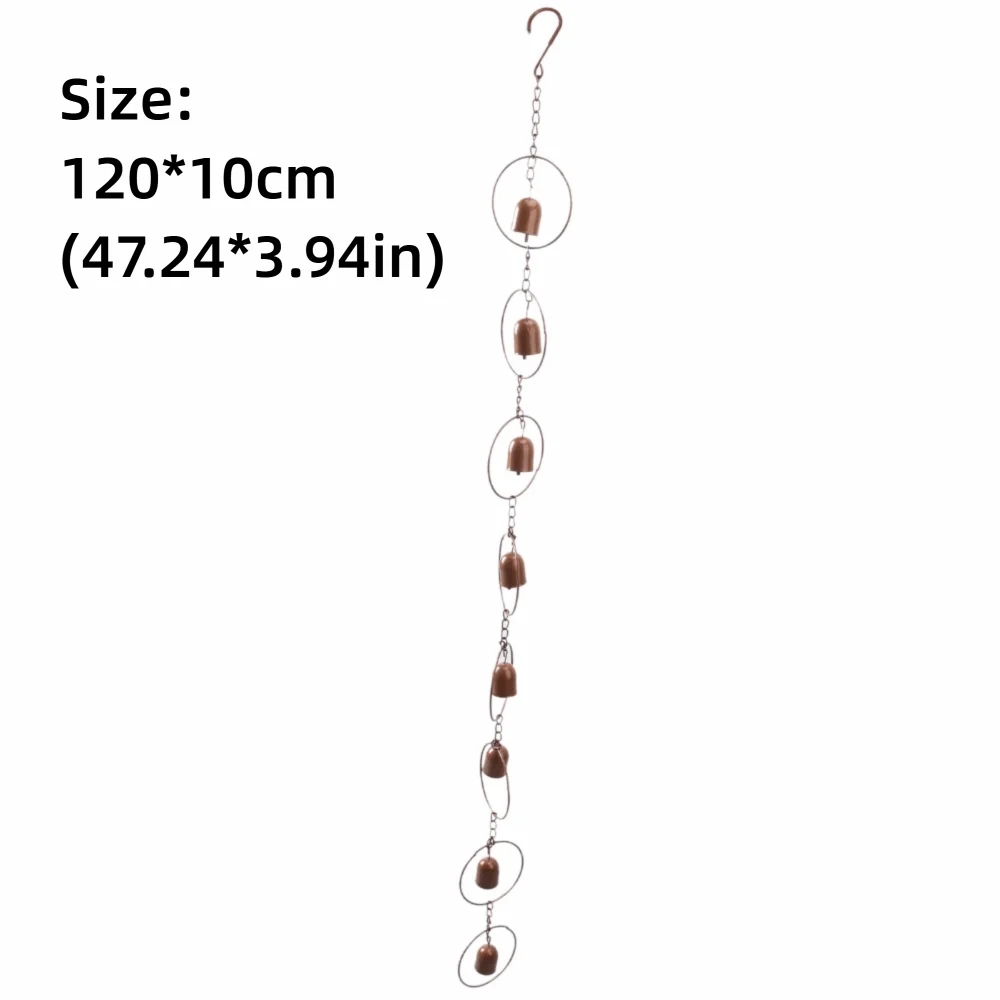 Metal Hanging Rain Chain Sound Feature Bell Shape Decorative Rain Chain Garden Decor Home Exterior Metal Rain Chain Outdoor Use