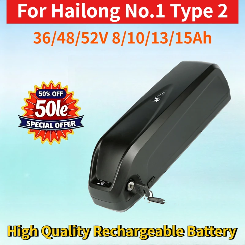 36/48/52V 8/10/13/15Ah Rechargeable Battery for Hailong No.1 Type 2 Mountain Assist Electric Vehicle High Quality Battery Pack