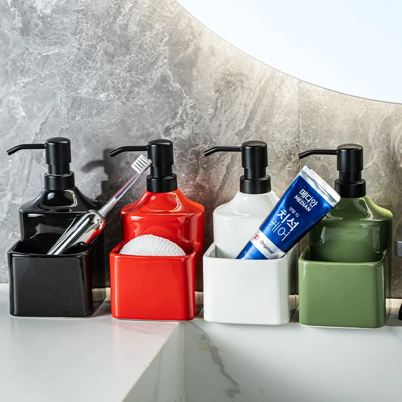 

480ml Creative soap dispenser ceramic lotion subpackage bottle storage bottle shampoo shower gel hotel bathroom home dispenser