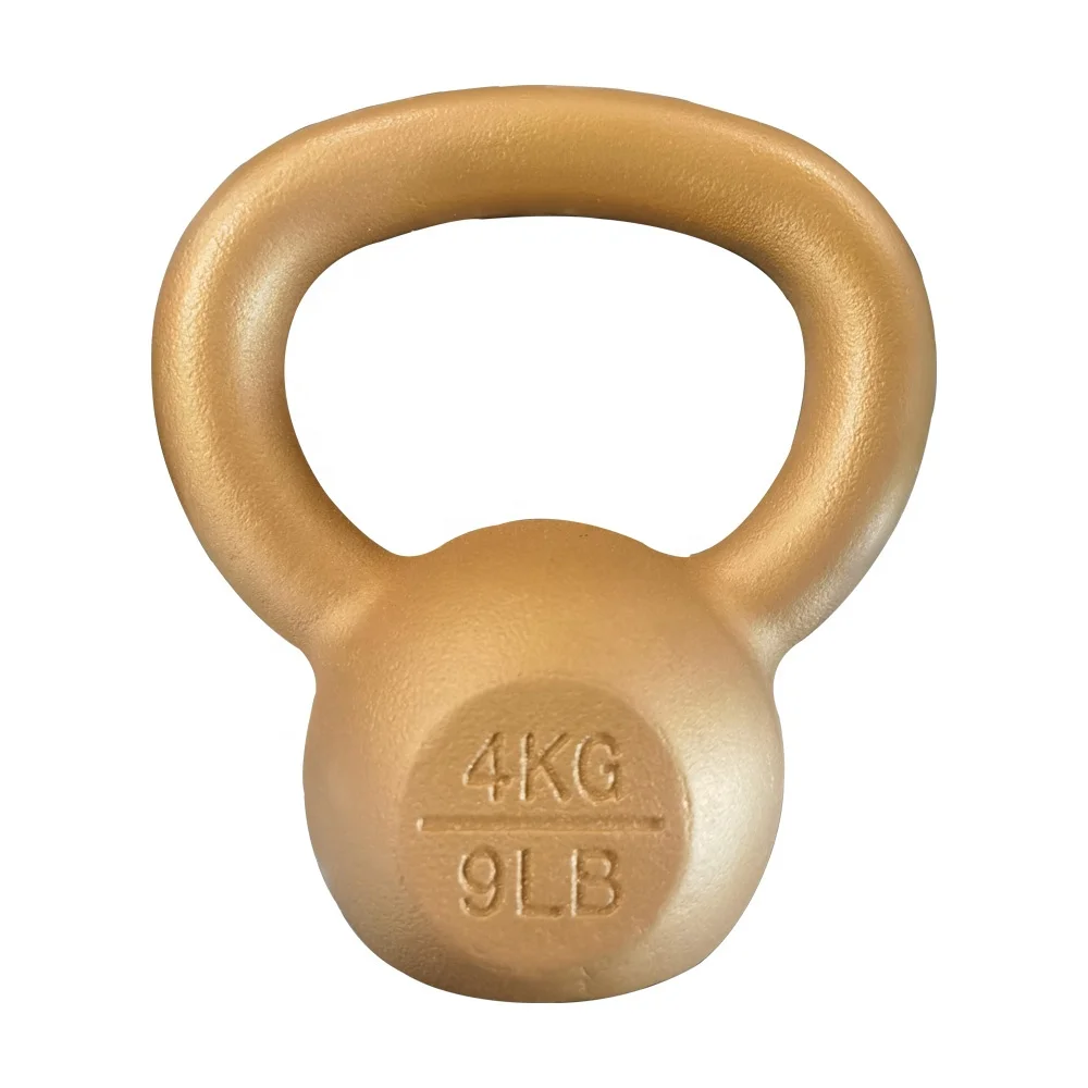 

Wholesale Gold Powder Coated Cast Iron Kettlebell Handle Kettlebells