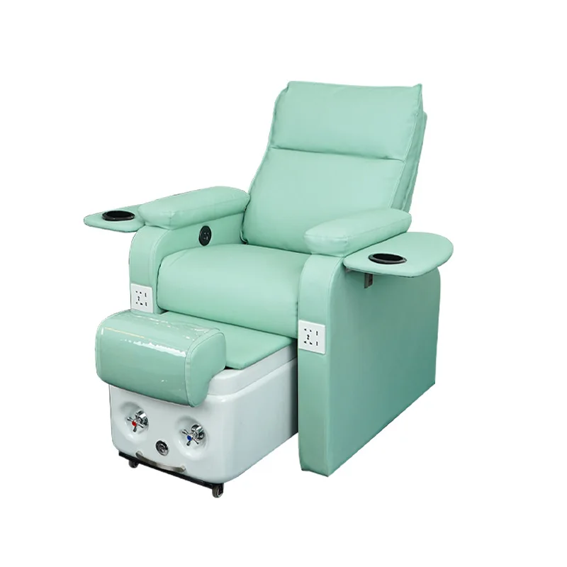 Modern Hydraulic Foot Spa Chair Massage Manicure Pedicure Throne Nail Salon Tattoo Esthetician Reclining Bed PU Leather